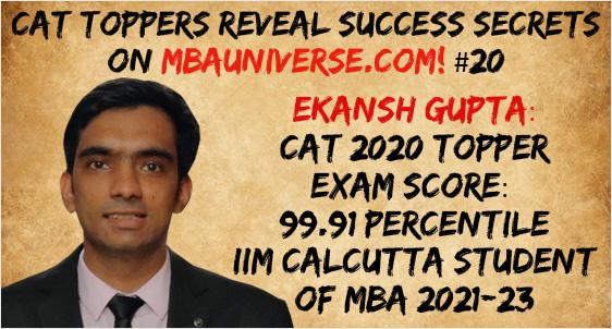 Ekansh Gupta CAT topper