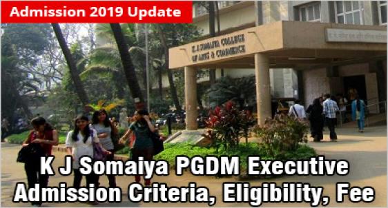 K J Somaiya PGDM Executive Admission 2019