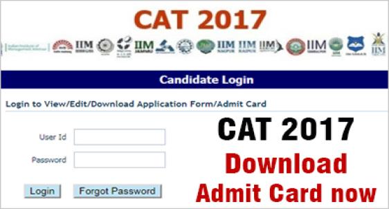 CAT Admit Card 2017