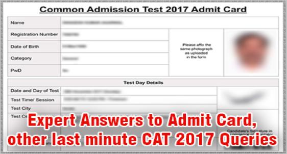 CAT 2017 Last minute queries
