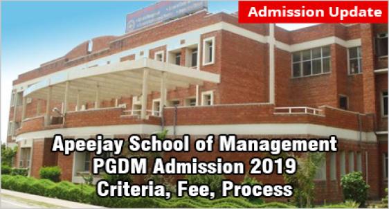 Apeejay School of Management Admission 2019