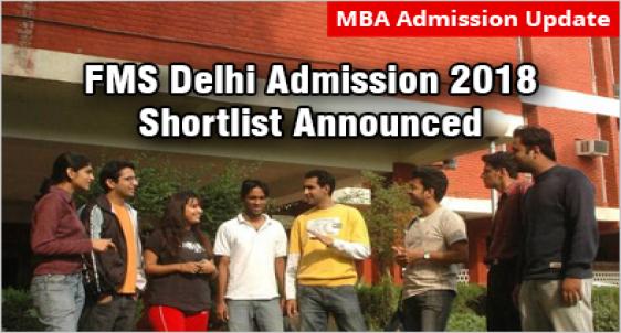 FMS Delhi shortlists 2161 