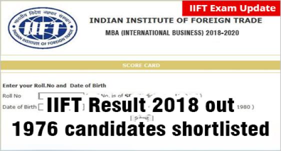 IIFT Result 2018 out 