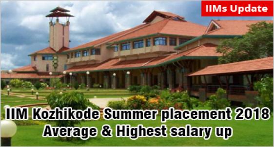 IIM Kozhikode Summer placement 2018