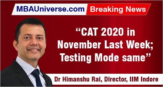 CAT 2020 planned in November last week