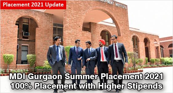 MDI Gurgaon completes 100% Summer Placements 2021