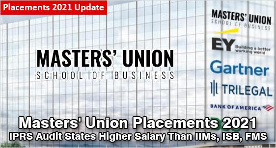 Masters’ Union One Year MBA 2021 Placements 