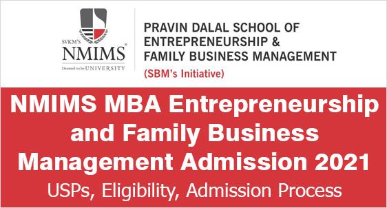 NMIMS MBA Entrepreneurship and Family Business Management Admission 2021