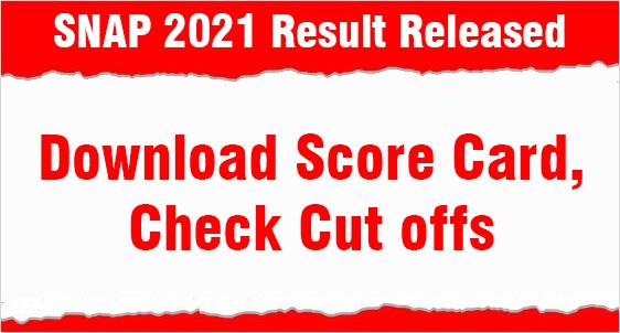SNAP 2021 Result Released