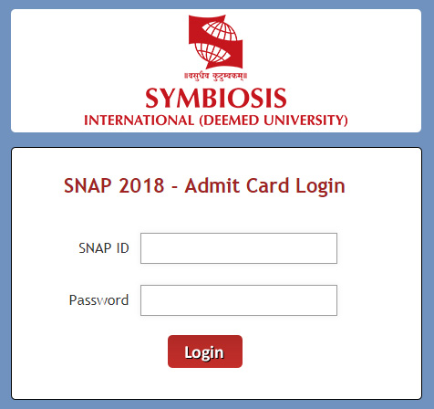 snap admit card login