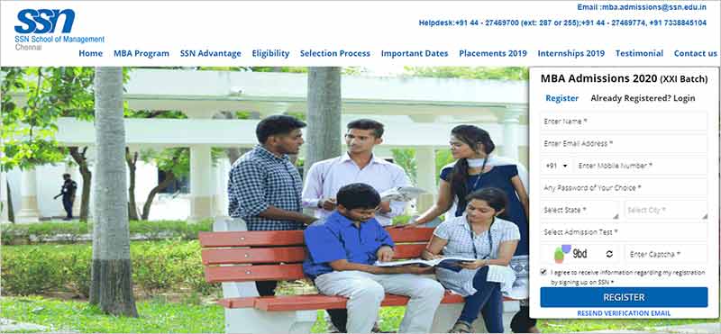 ssn mba admission 2020