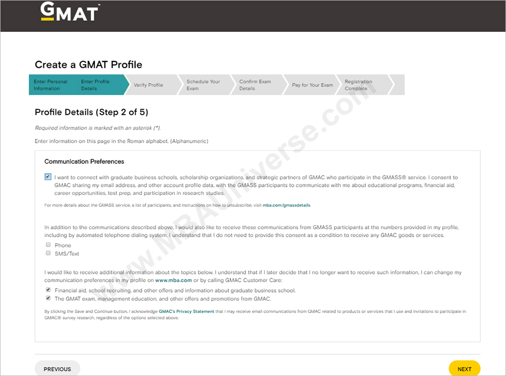 GMAT Registration Process 4