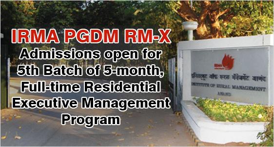 IRMA Opens PGDM (RM-X) Admission 2023