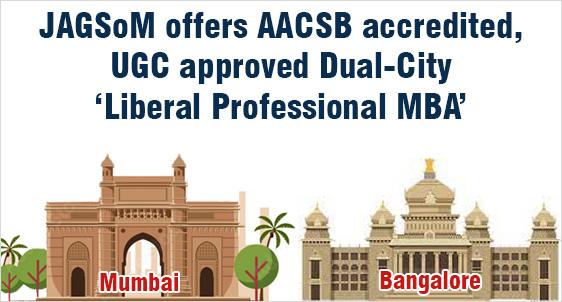 JAGSoM offers a Unique AACSB Accredited Dual City MBA