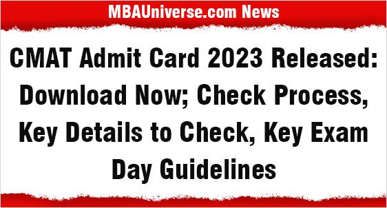 CMAT Admit Card 2023 Released