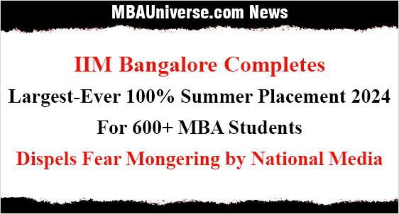 IIM Bangalore Completes Largest-Ever 100% Summer Placement 