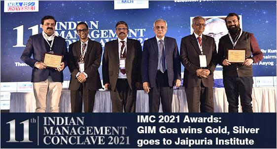 GIM Goa wins Gold; Jaipuria gets Silver at IMC Awards 2021 
