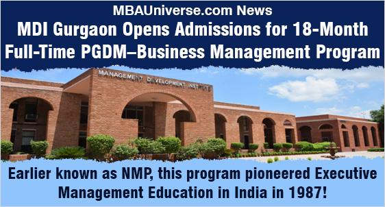 MDI Gurgaon PGDM BM Admission
