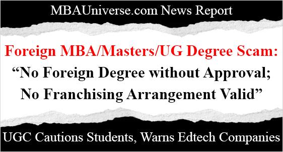 Foreign MBA/Masters/UG Degree Scam