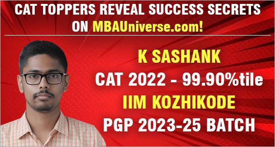 CAT topper K Sashank